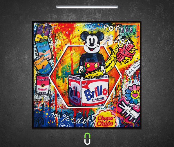 Tableau Néon Rétroéclairé — Mickey Warhol Vibes