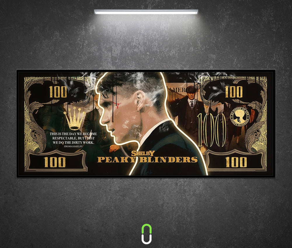 Tableau Néon Rétroéclairé — Peaky Blinders (wide) Avec LED