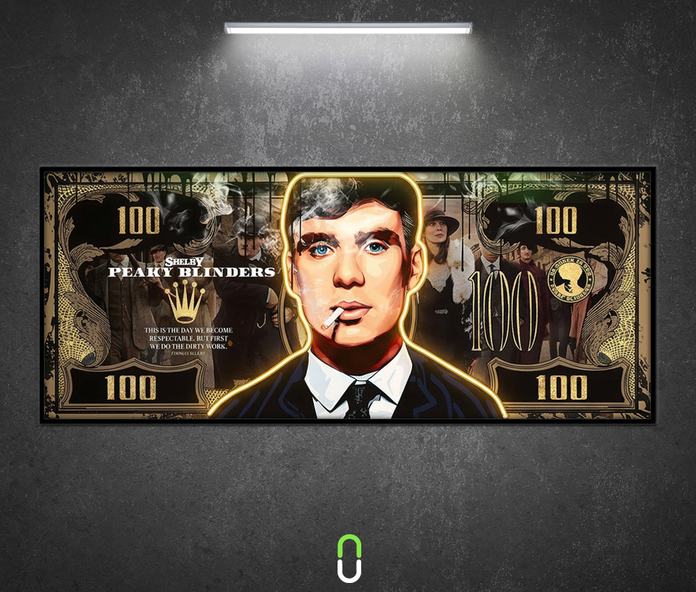Tableau Néon Rétroéclairé — Peaky Blinders (close)