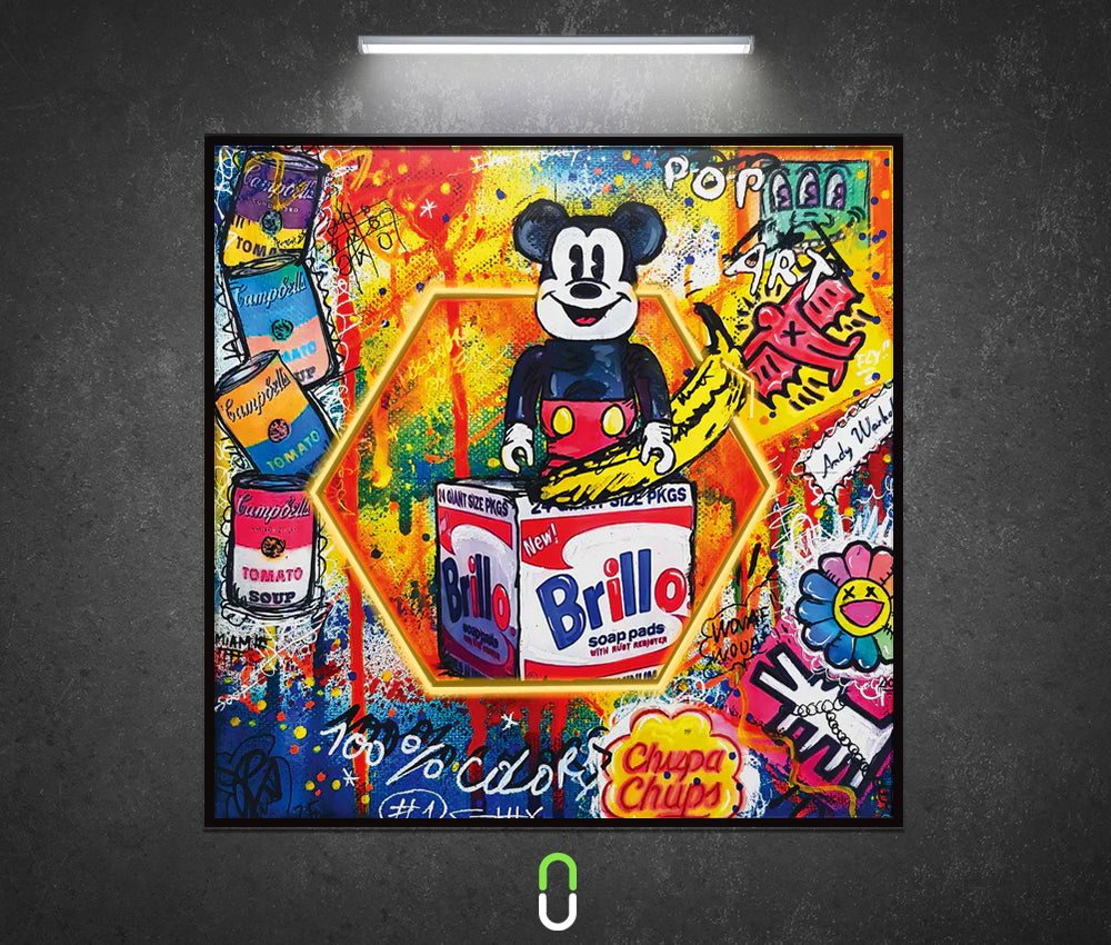 Tableau Néon Rétroéclairé — Mickey Warhol Vibes Avec LED