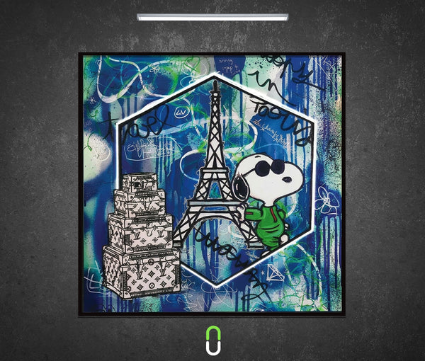 Tableau Néon Rétroéclairé — Snoopy à Paris