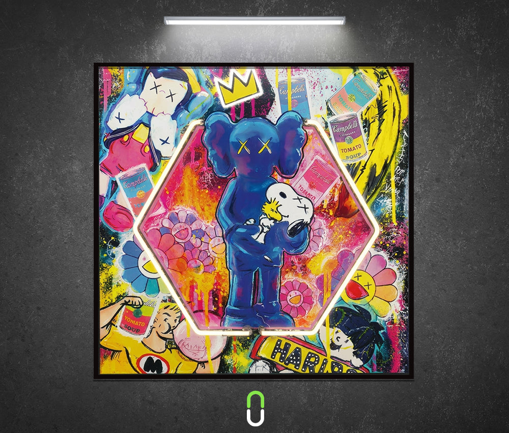 Tableau Néon Rétroéclairé — Kaws Candy Dreams