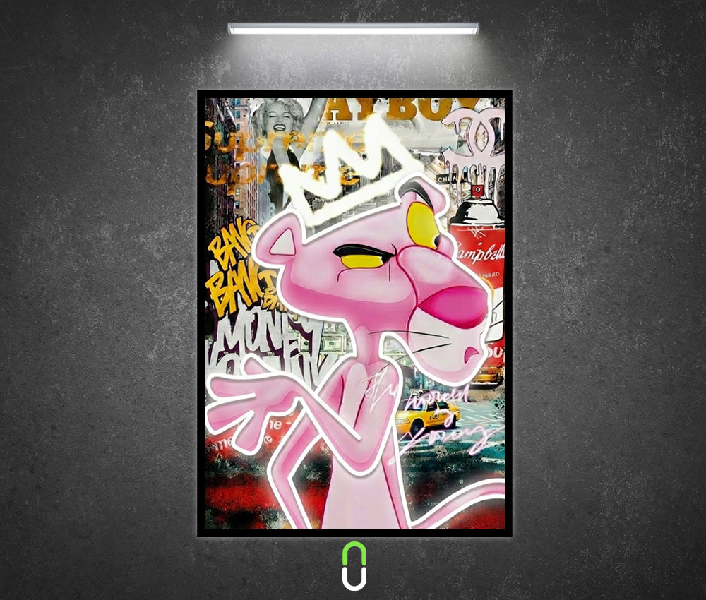 Tableau Néon Rétroéclairé — Pink Street Icon Avec LED