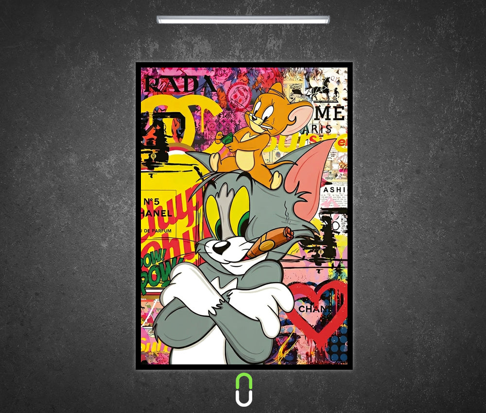 Tableau Néon Rétroéclairé — Street Cartoon Vibes Sans LED