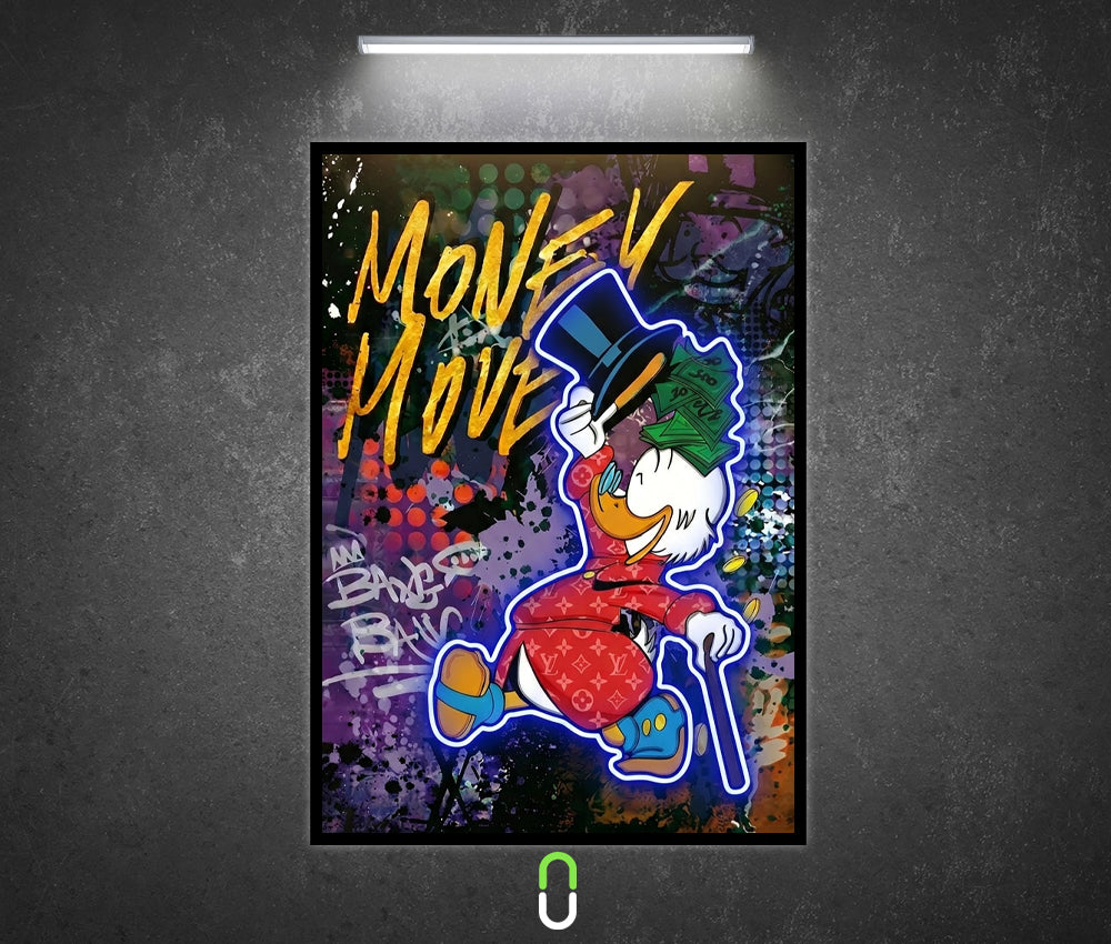 Tableau Néon Rétroéclairé — Money Move King