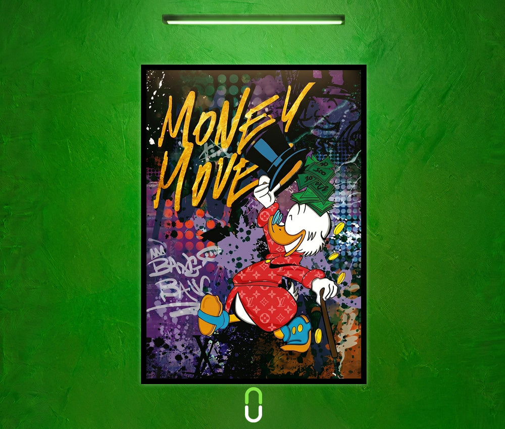 Tableau Néon Rétroéclairé — Money Move King