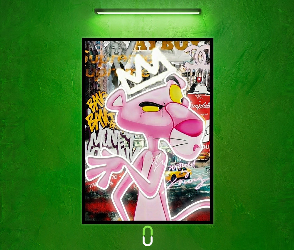 Tableau Néon Rétroéclairé — Pink Street Icon