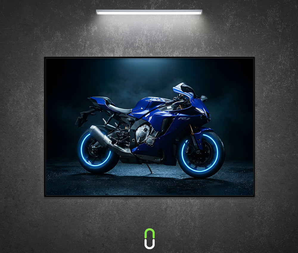 Tableau Néon Rétroéclairé — Yamaha YZF-R1 Blue Storm