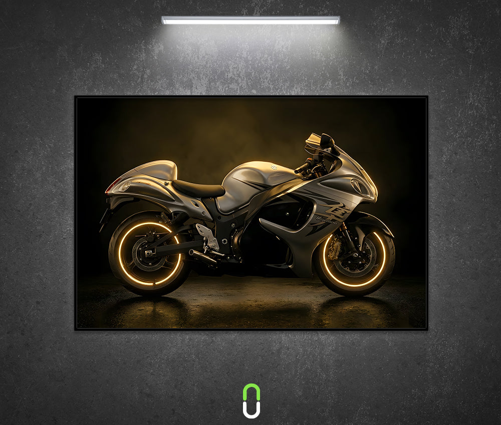 Tableau Néon Rétroéclairé — Suzuki Hayabusa Gold Edition