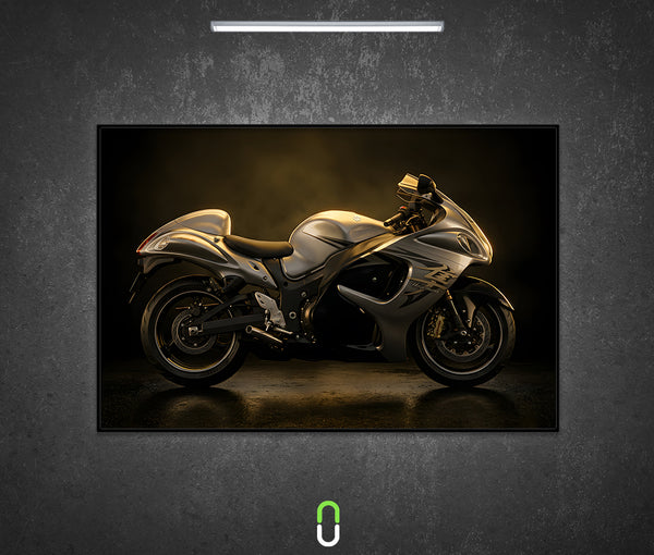 Tableau Néon Rétroéclairé — Suzuki Hayabusa Gold Edition