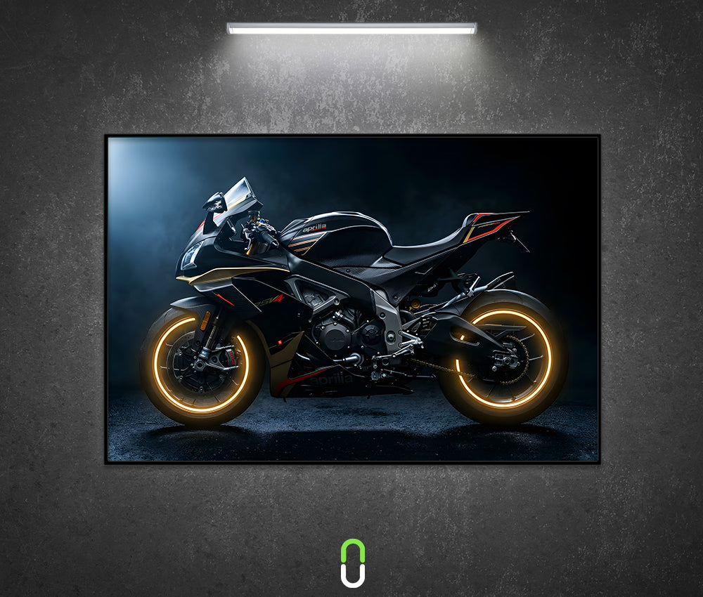 Tableau Néon Rétroéclairé — Aprilia RSV4 Black Edition