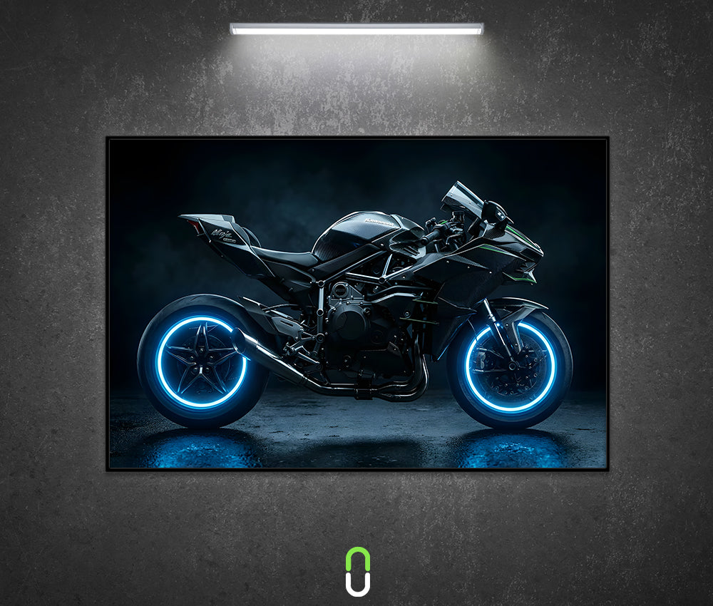 Tableau Néon Rétroéclairé — Kawasaki Ninja H2 Dark Knight