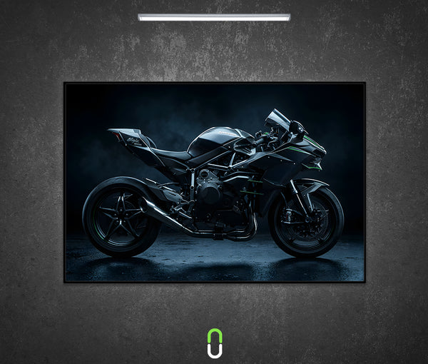 Tableau Néon Rétroéclairé — Kawasaki Ninja H2 Dark Knight