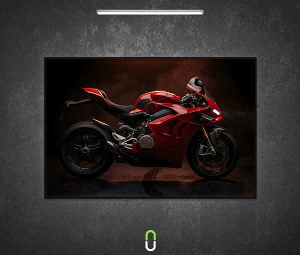 Tableau Néon Rétroéclairé — Ducati Panigale V4 Rosso