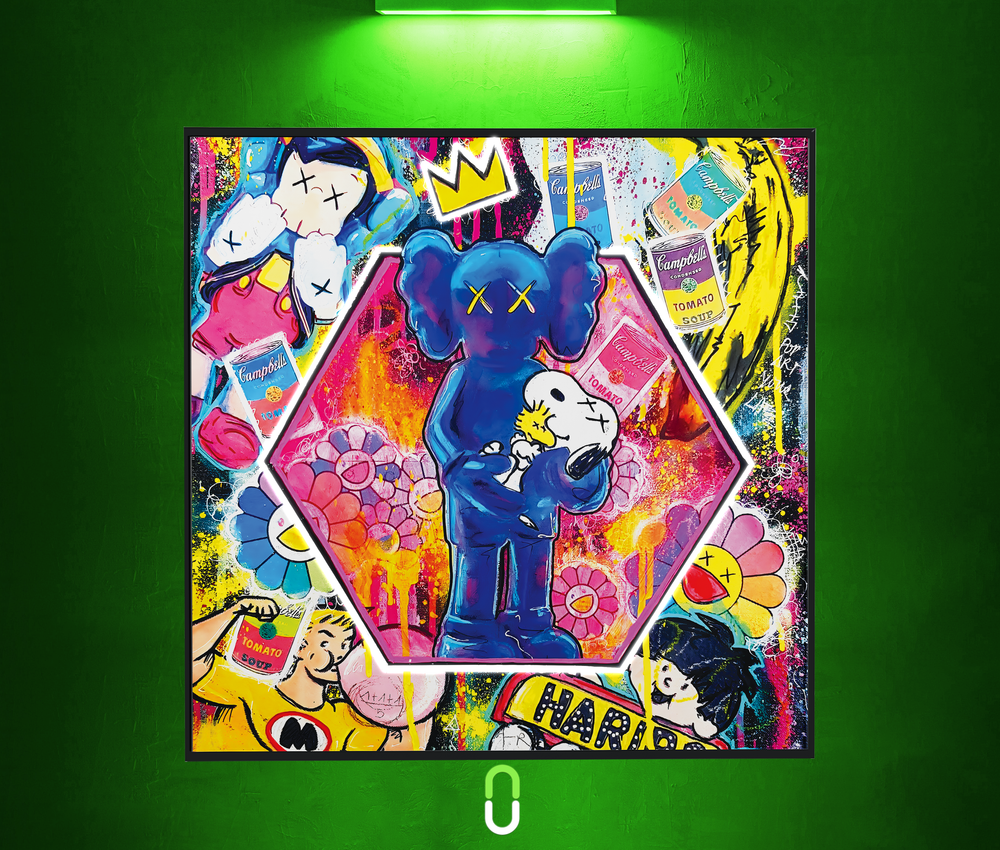 Tableau Néon Rétroéclairé — Kaws Candy Dreams Sans LED