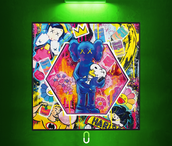Tableau Néon Rétroéclairé — Kaws Candy Dreams