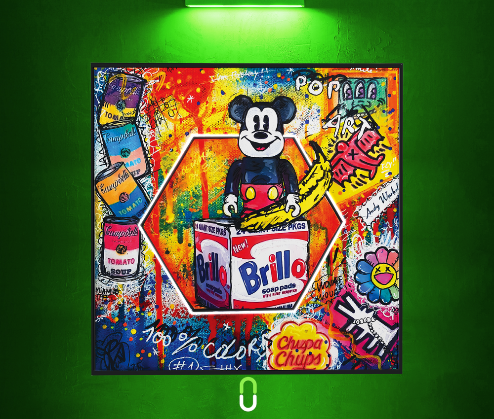 Tableau Néon Rétroéclairé — Mickey Warhol Vibes Sans LED