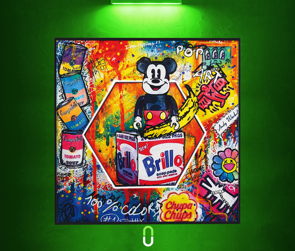 Tableau Néon Rétroéclairé — Mickey Warhol Vibes