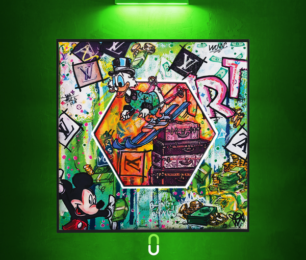 Tableau Néon Rétroéclairé — Scrooge Vuitton Run