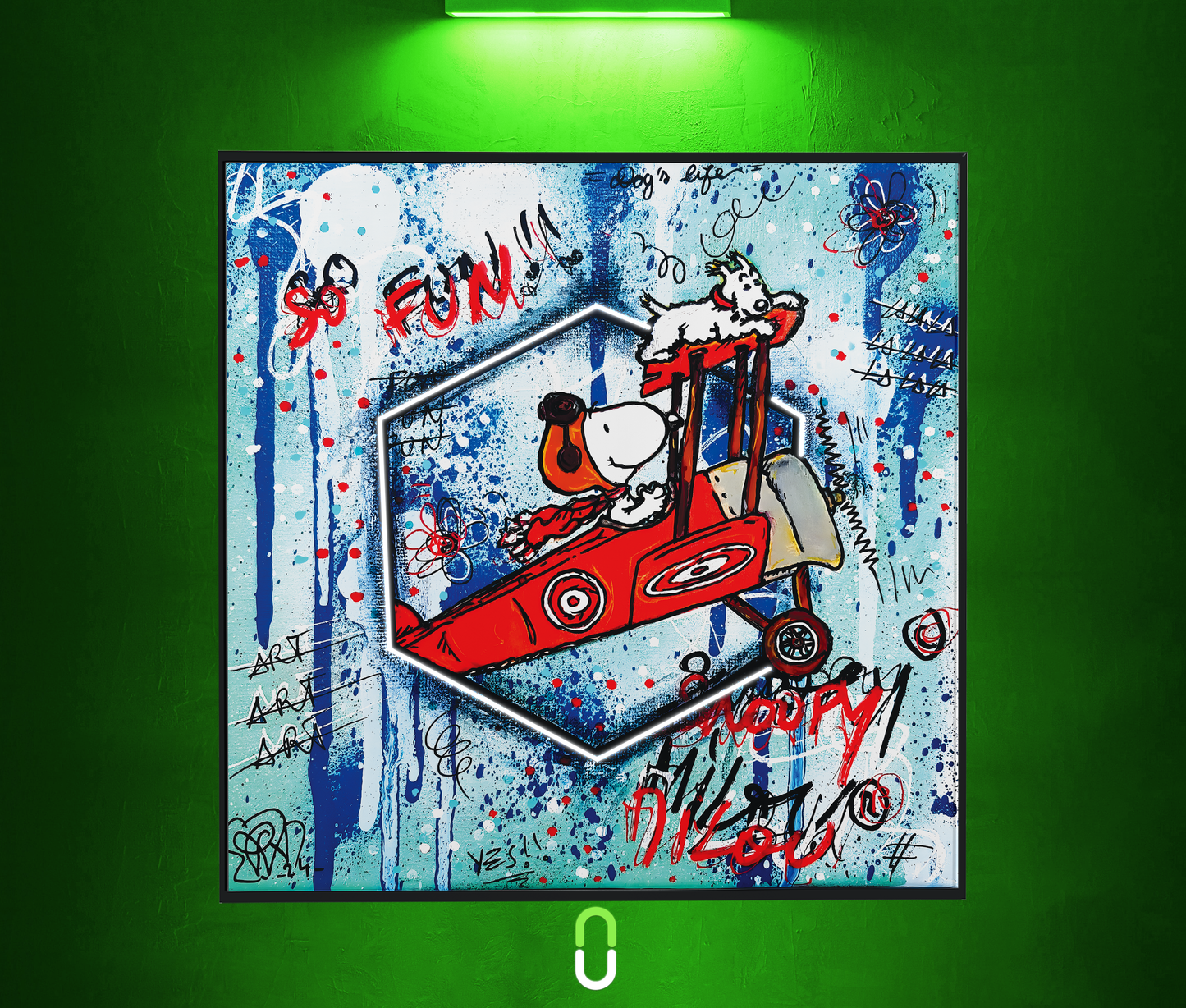 Tableau NÉON - Snoopy Sky Fun