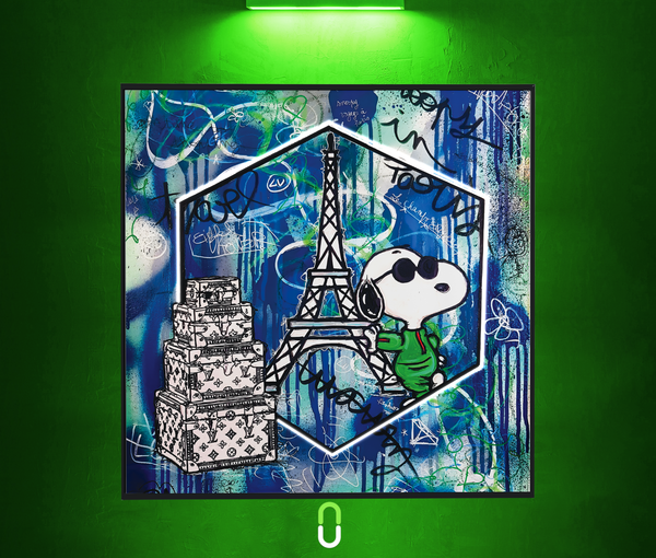 Tableau Néon Rétroéclairé — Snoopy à Paris