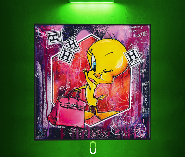 Tableau Néon Rétroéclairé — Tweety Love Hermès