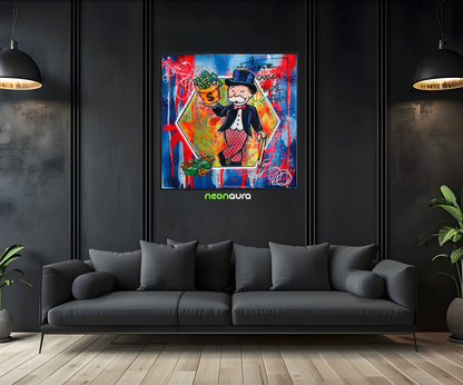 Tableau NÉON - Monopoly Rich Life