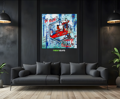 Tableau NÉON - Snoopy Sky Fun