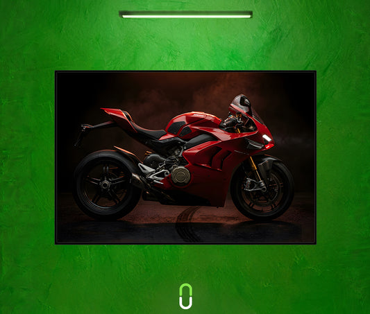 Tableau Néon Rétroéclairé — Ducati Panigale V4 Rosso