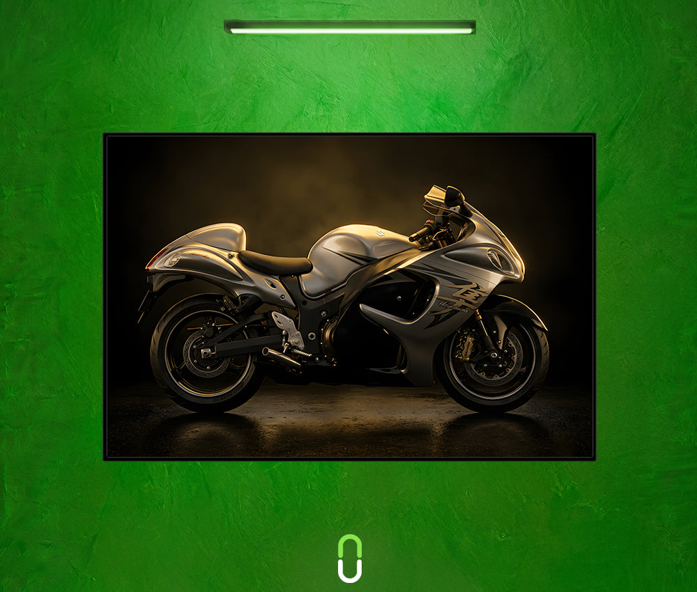 Tableau Néon Rétroéclairé — Suzuki Hayabusa Gold Edition Sans LED