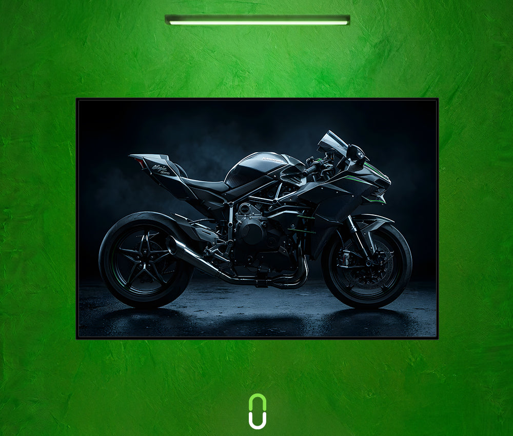 Tableau Néon Rétroéclairé — Kawasaki Ninja H2 Dark Knight Sans LED
