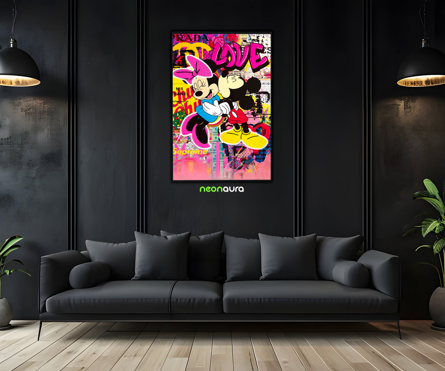 Tableau NÉON - Love Cartoon Vibes