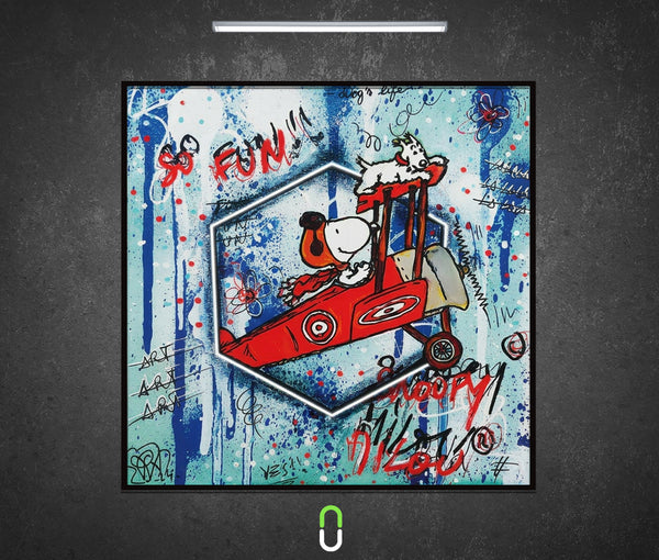 Tableau Néon Rétroéclairé — Snoopy Sky Fun