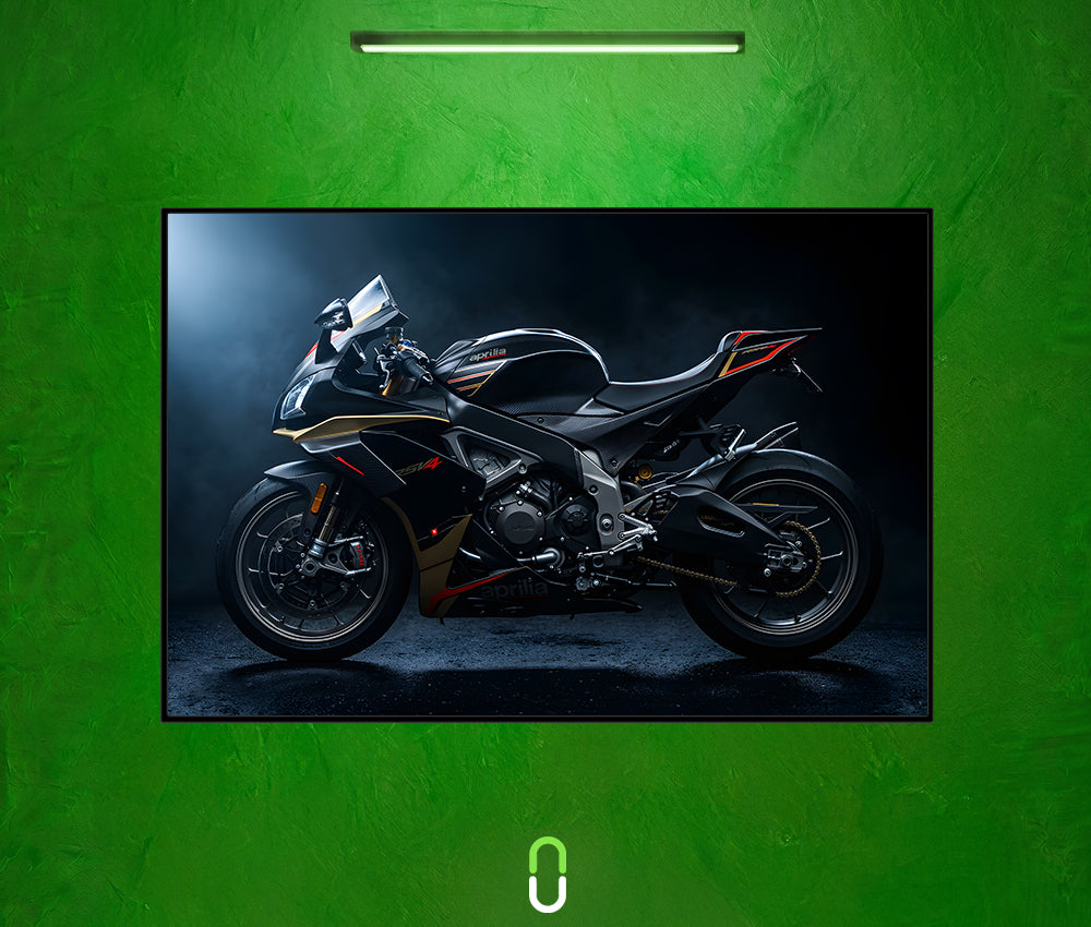 Tableau Néon Rétroéclairé — Aprilia RSV4 Black Edition