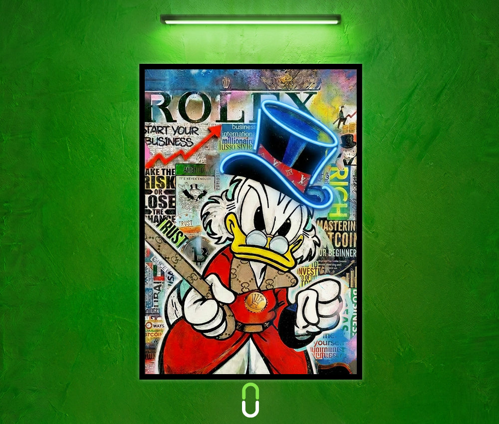 Tableau Néon Rétroéclairé — Rolex Hustle King Avec LED