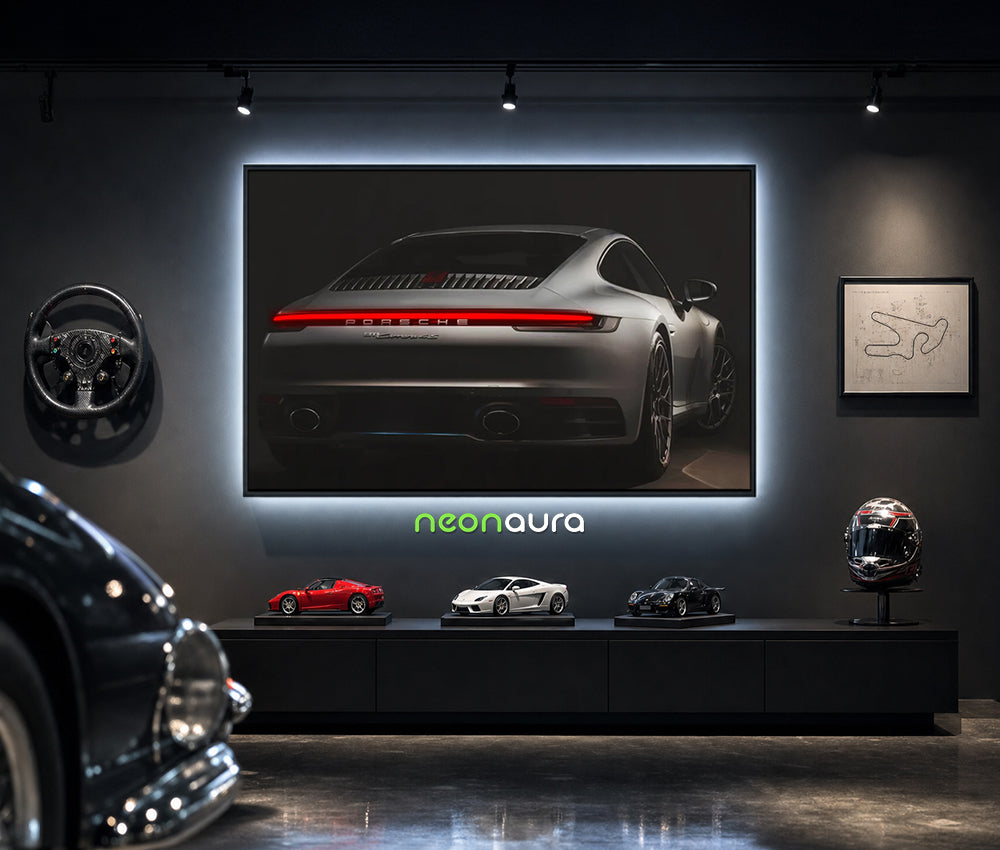 Tableau Néon Rétroéclairé — Porsche 911 Carrera 4S