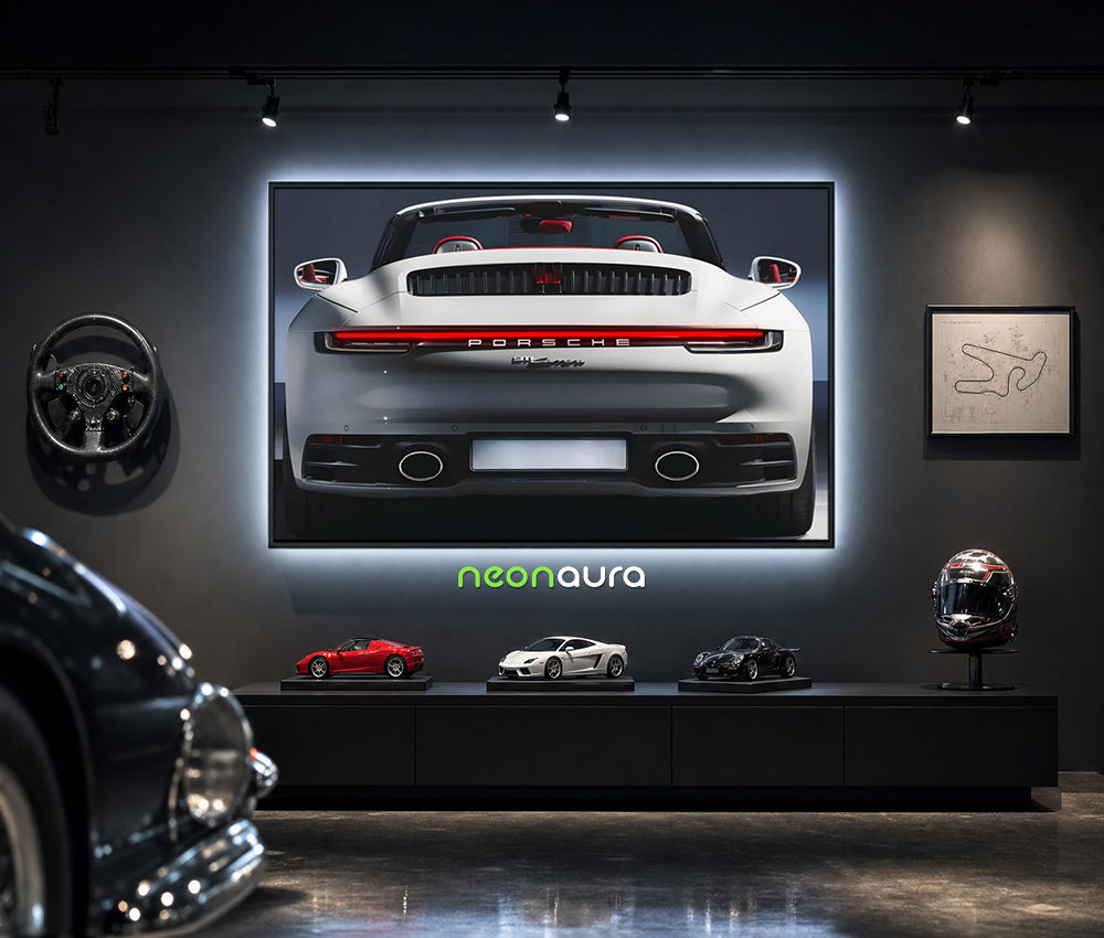 Tableau Néon Rétroéclairé — Porsche 911 Carrera Rear